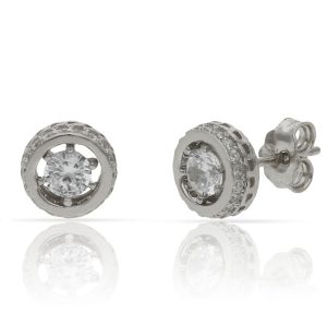 Pendientes 925 plata piedra central