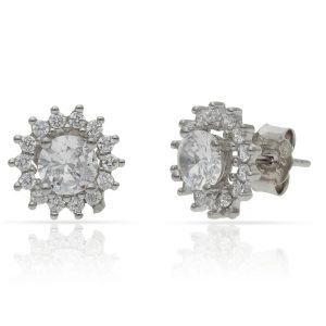 pendientes 925 circonitas piedra central