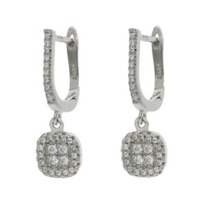 pendientes 925 plata circonitas cuadrados