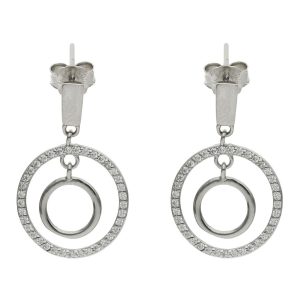 pendientes plata 925 redondos circonitas