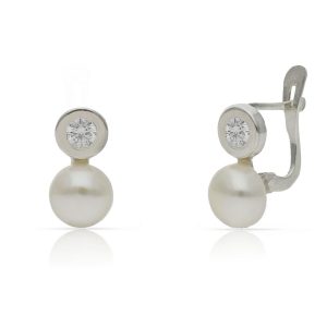 pendientes plata 925mm- perlas y circonita red