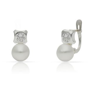 pendientes plata 925mm perlas y circonitas 1