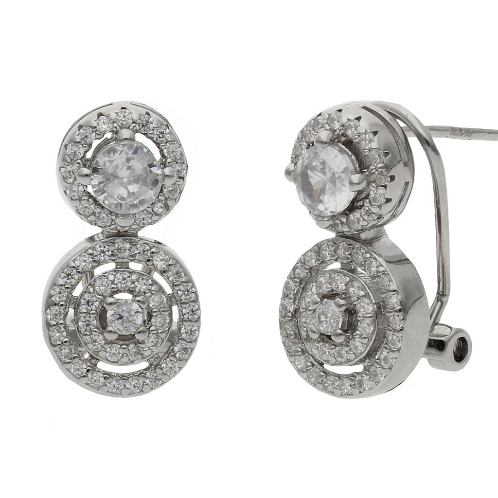 Pendientes plata ley 925 con circonitas. 9x17mm pendinetes plata 925 circonitas