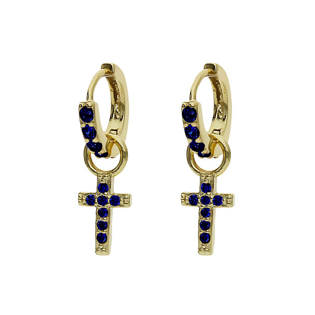 Aros plata chapada oro cruz. 3mm AROS PLATA CHAPADA ORO CRUZ - 3MM