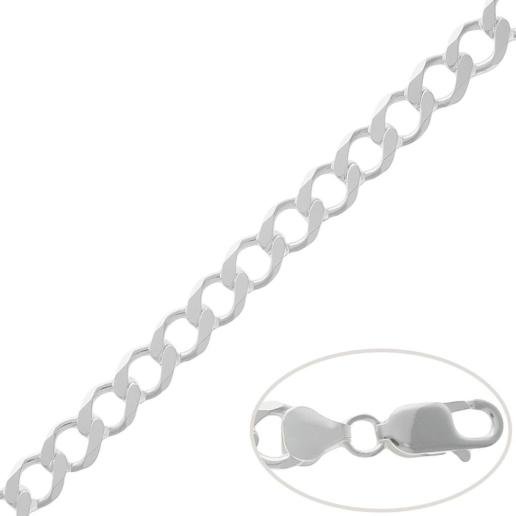 Cadena plata ley barbada. 8.50mm Cadena 925 barbada 8.50