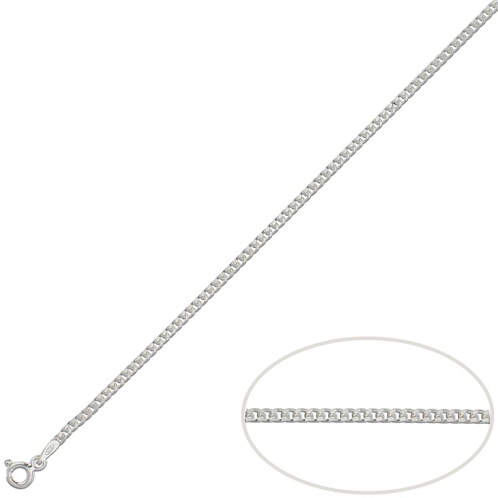 Cadena plata barbada. 2mm Cadena barbada plata 2mm.