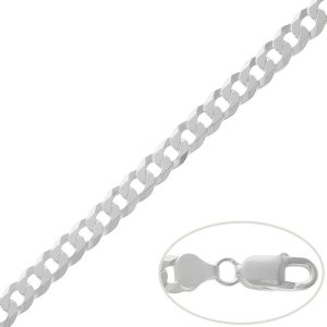 Cadena barbada plata 8mm