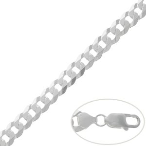 Cadena barbada plata 9mm