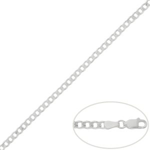 Cadena barbada tallada plata 4mm