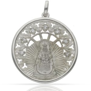 Medalla virgen del rocio plata 30mm