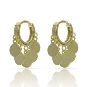 Aros plata chapado oro monedas. 3mm