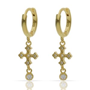 aros curz circonitas chapado en oro 4mm