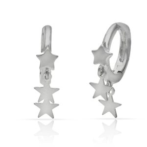 aros estrellas plata