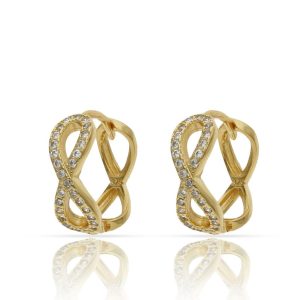 aros infinito circonitas chapado oro