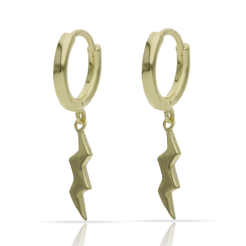 Aros plata chapada oro rayo. 4mm aros rayo chapado en oro
