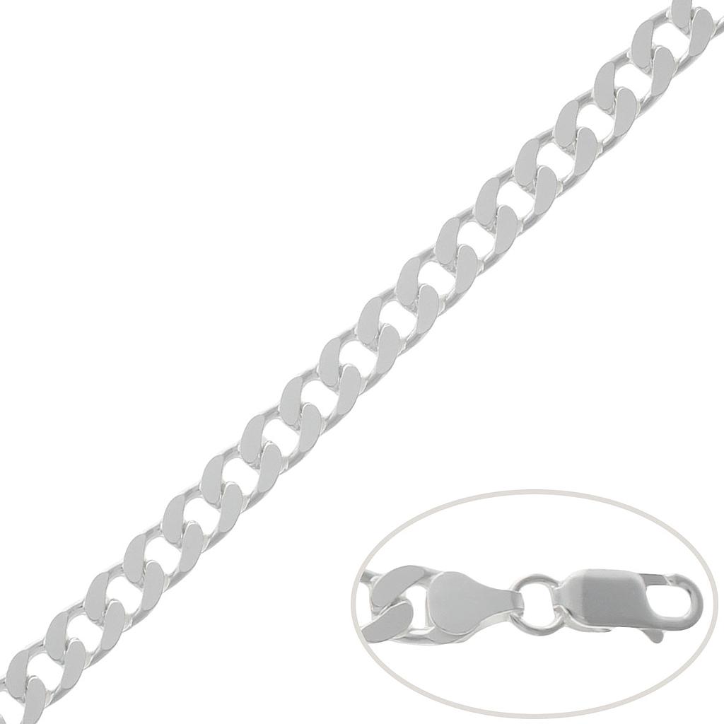 Cadena plata ley barbada. 7.50mm cadena 925 barbada 7.50mm