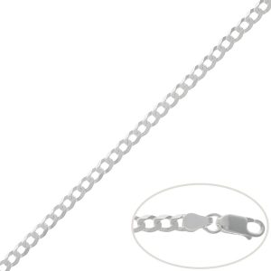 cadena barbada 3.5mm plata