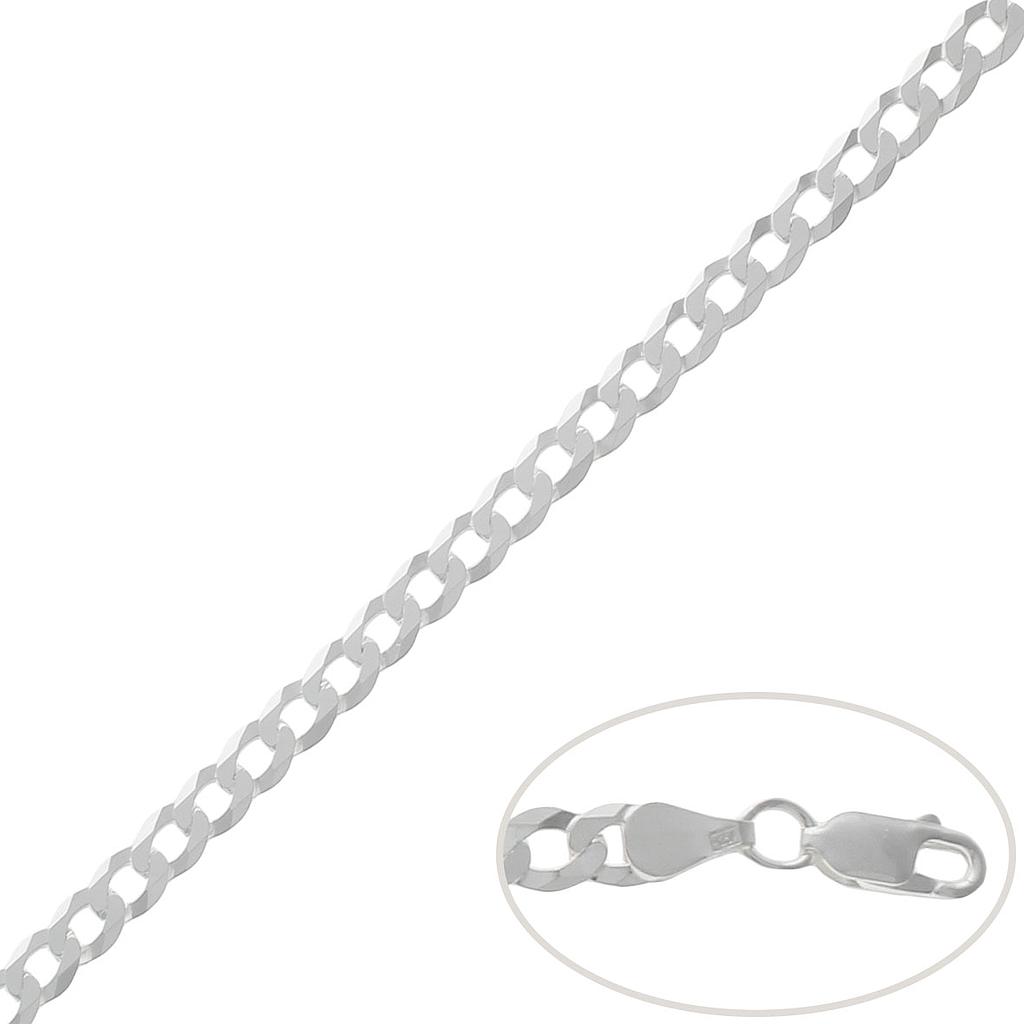 Cadena maciza plata 925 barbada. 5mm cadena barbada 5mm plata