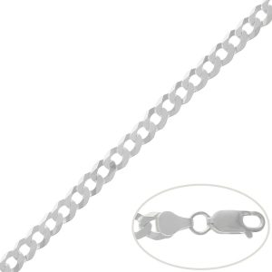 cadena barbada 7mm plata