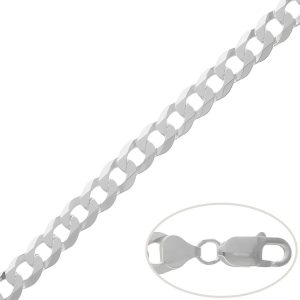cadena barbada 9mm plata