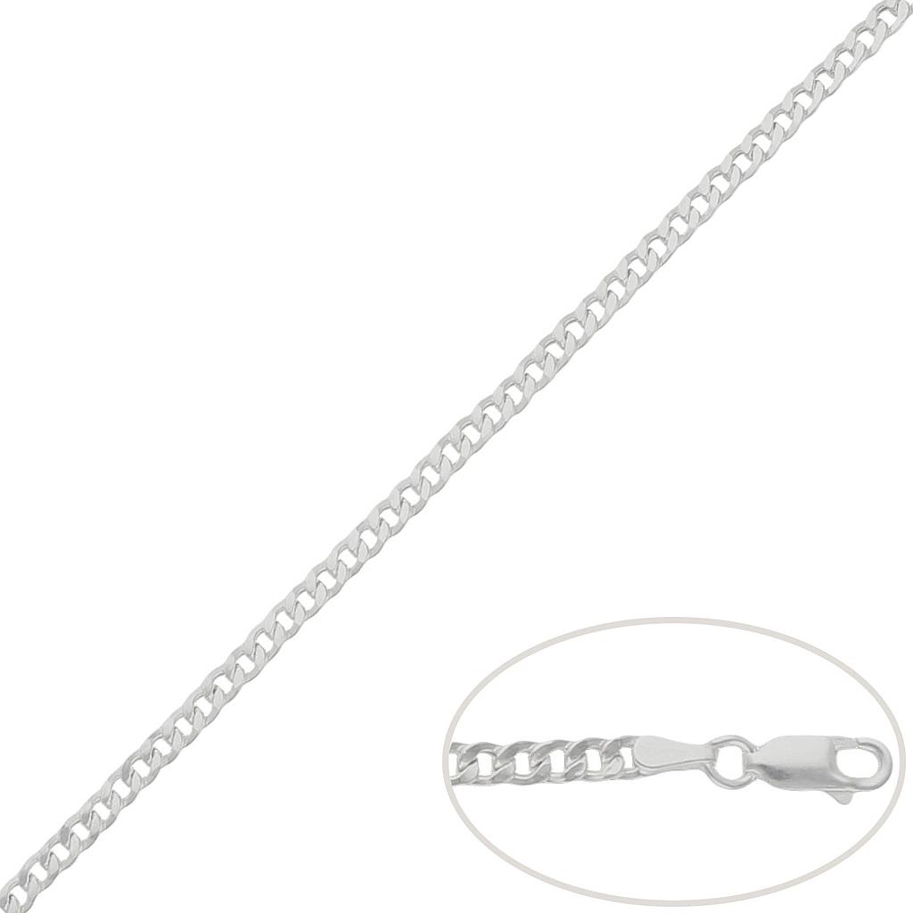 Cadena plata semihueca barbada. 3mm cadena semihueca plata 3mm
