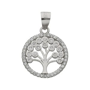 colgante arbol circonitas plata 15mm