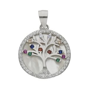 colgante arbol nacar circonitas 17mm.