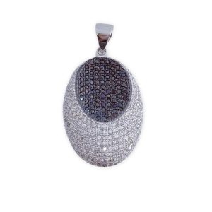 colgante circonitas negras oval