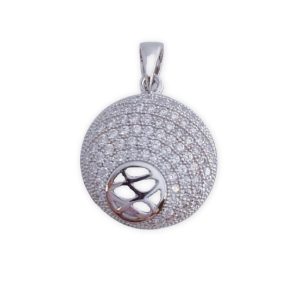 colgante circonitas redondo plata