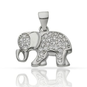 colgante elefante circonitas plata