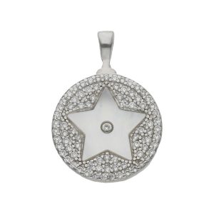 colgante estrella nacar con circonitas