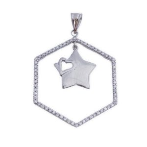 colgante estrella plata circonitas 18x21mm