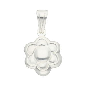 colgante flor plata