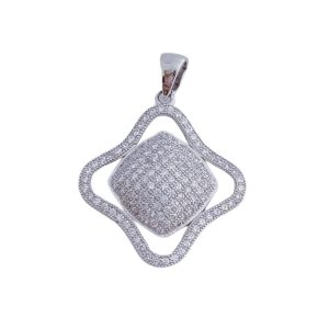 colgante flor plata circonitas 21x23mm