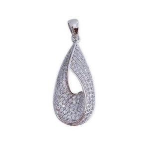 colgante lagrima plata circonitas 12x26mm