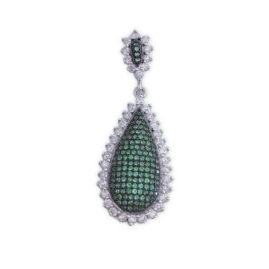 colgante lagrima plata circonitas verdes