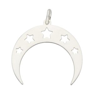 colgante luna estrellas plata
