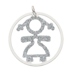 colgante niña plata 925