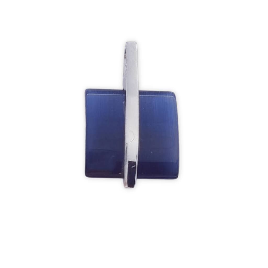 Colgante plata ojo de gato azul. 17x26mm colgante piedra ojo de gato azul