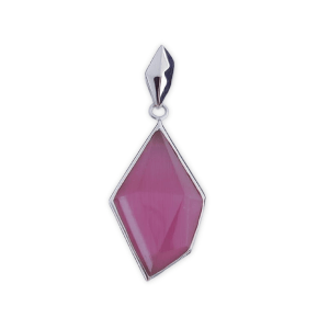 colgante piedra ojo de gato fucsia