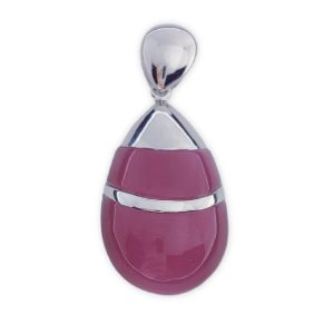 colgante piedra ojo gato fucsia