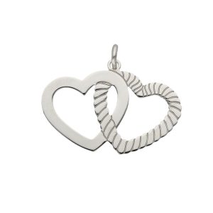 colgante plata 925 corazones