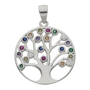 colgante plata arbol circonitas color 20mm