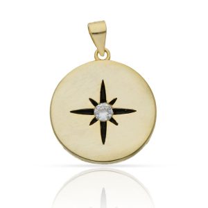 colgante plata chapada oro rosa vientos 20mm