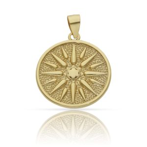 colgante plata chapada oro sol egipto 20mm