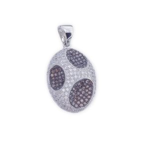 colgante plata circonitas negras 15x22mm