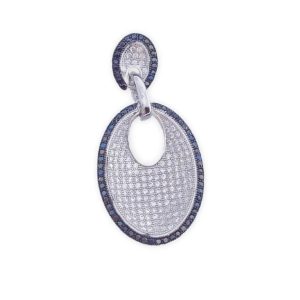 Colgante plata circonitas negras. 18x39mm