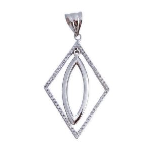 colgante plata circonitas rombo
