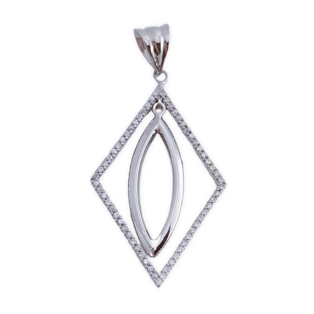 Colgante plata rombo circonitas. 22x33mm colgante plata circonitas rombo