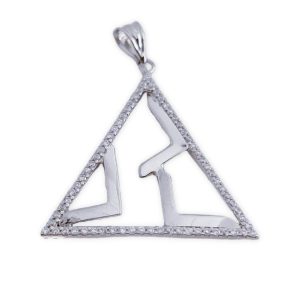 colgante plata circonitas triangulo